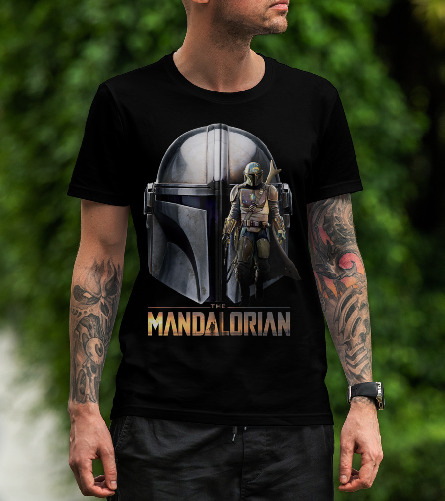 Star Wars The Mandalorian Helmet And Bounty Hunter Armor T-Shirt