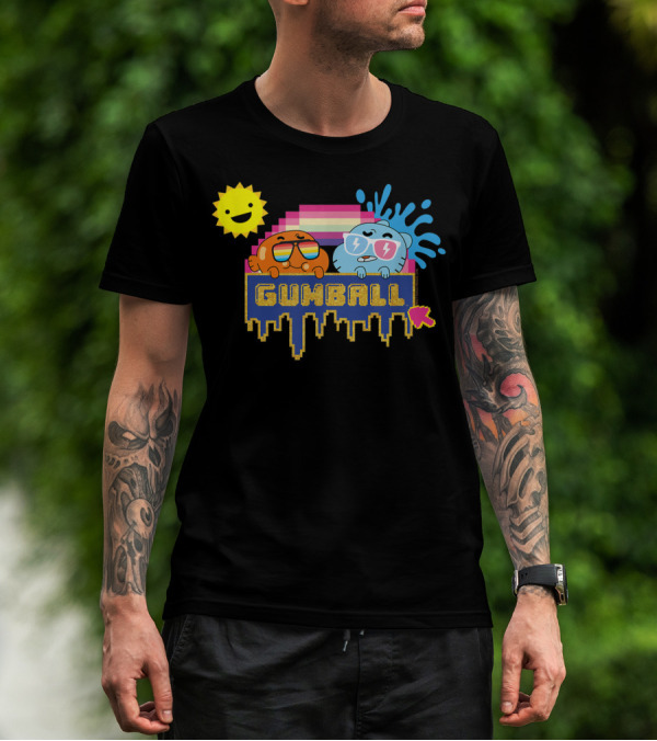 The Amazing World Of Gumball Sunshine Retro Pixel Art Gumball Characters T-Shirt