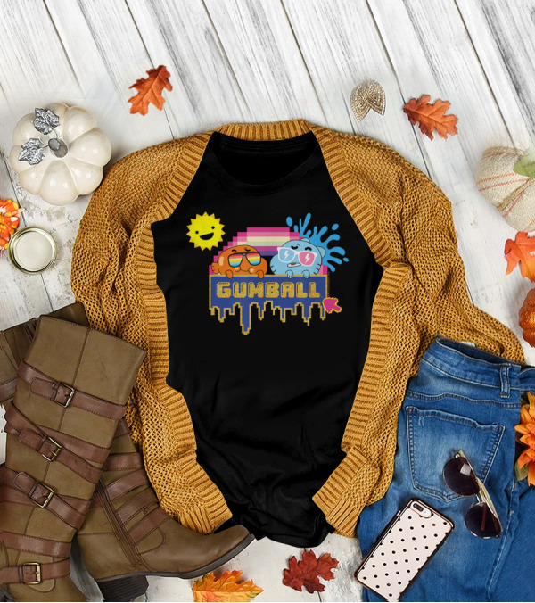 The Amazing World Of Gumball Sunshine Retro Pixel Art Gumball Characters T-Shirt
