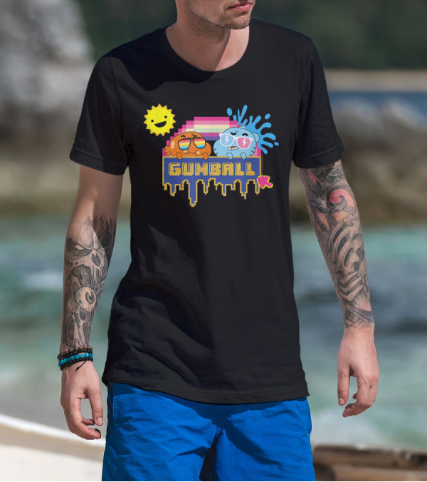 The Amazing World Of Gumball Sunshine Retro Pixel Art Gumball Characters T-Shirt