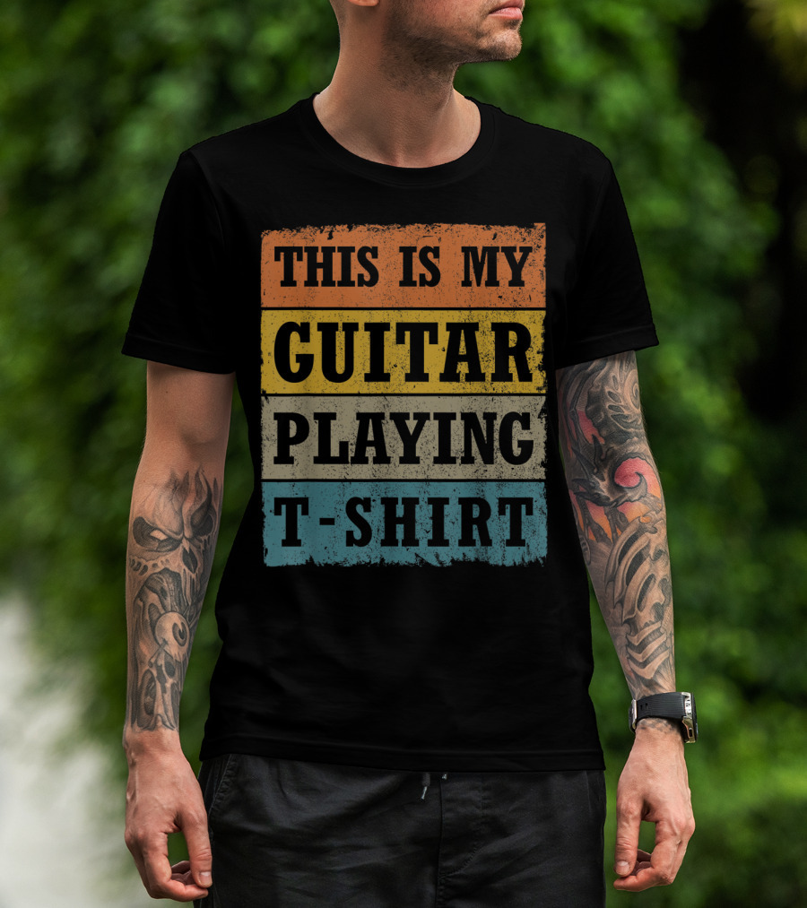 This Is My Guitar Playing T-Shirt Vintage Music T-Shirt