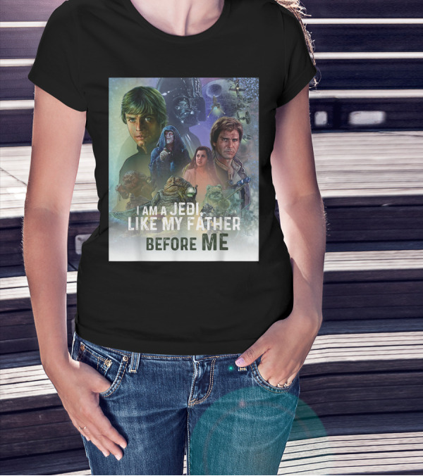 I Am A Jedi Like My Father Before Me Star Wars Celebration Return Of The Jedi Mural T-Shirt