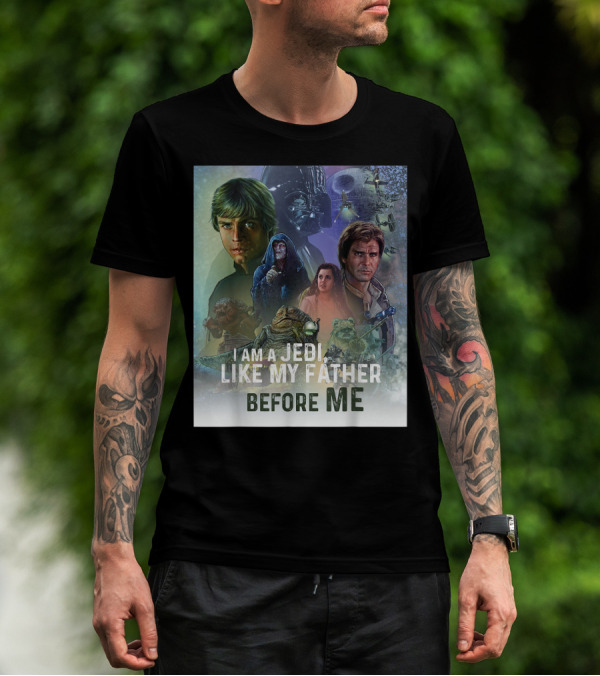 I Am A Jedi Like My Father Before Me Star Wars Celebration Return Of The Jedi Mural T-Shirt