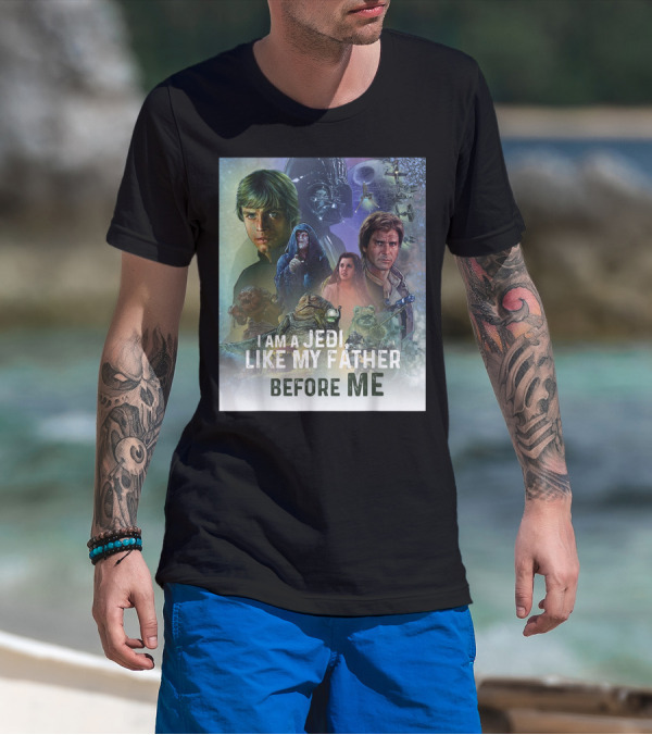 I Am A Jedi Like My Father Before Me Star Wars Celebration Return Of The Jedi Mural T-Shirt