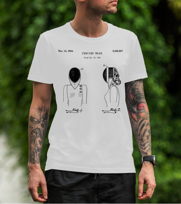 Nov 14 1944 Fencing Mask Patent Vintage Foil Sabre Epee Fencer T-Shirt