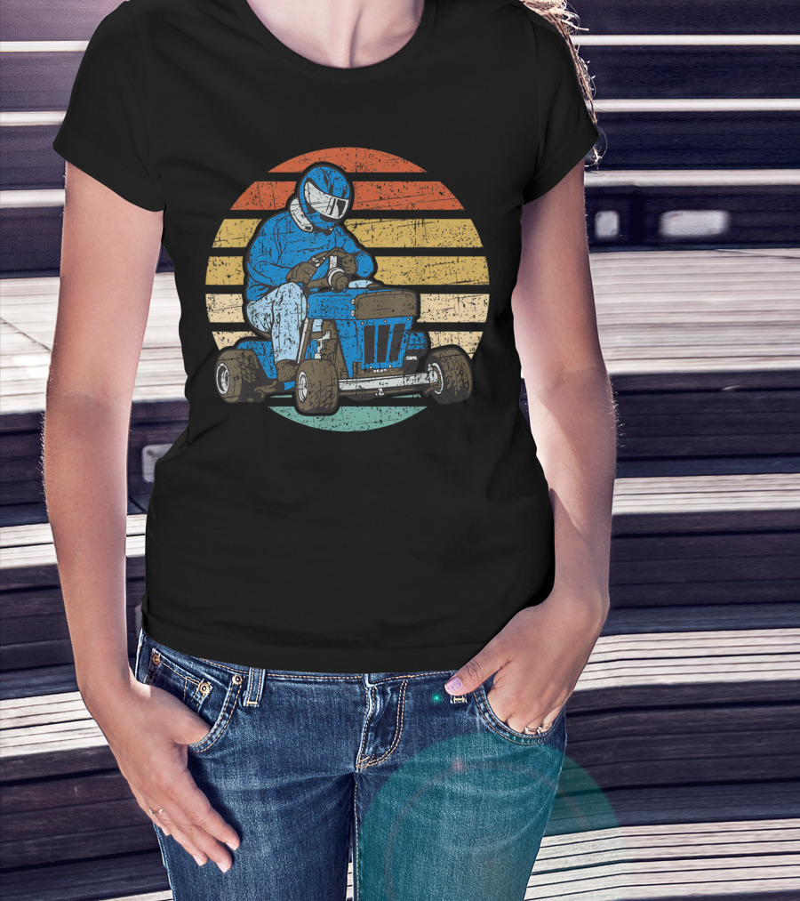 Retro Vintage Lawn Mower Racing Stripes T-Shirt