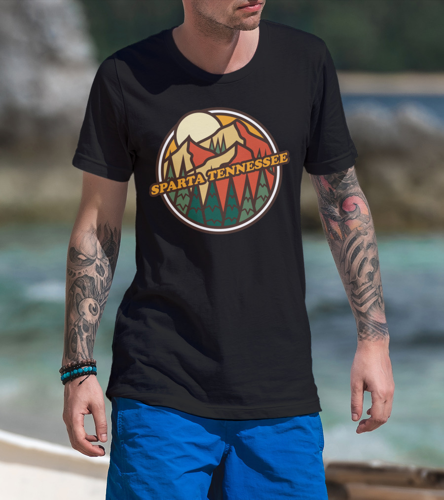 Sparta Tennessee Vintage Mountain Hiking Scenic Landscape T-Shirt