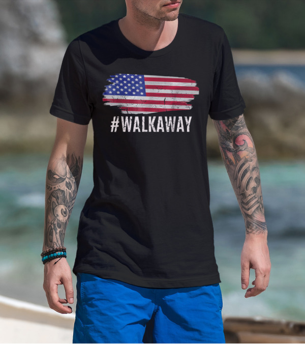 Walkaway Hashtag Walk Away American Flag Political T-Shirt