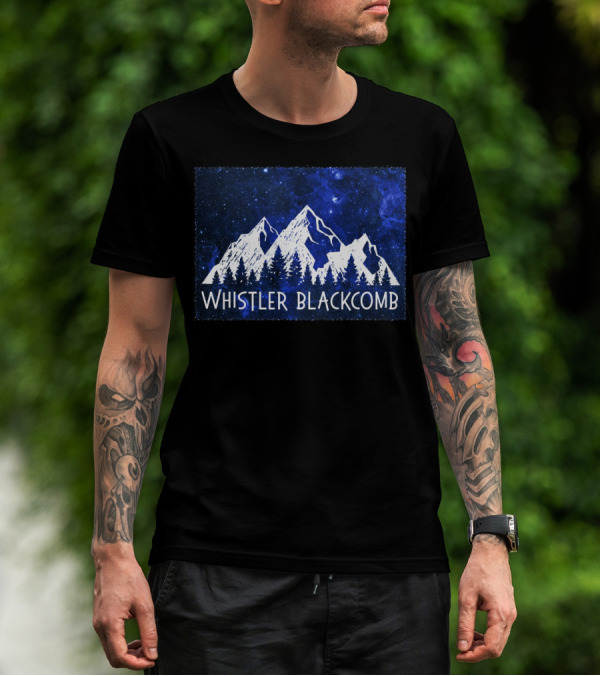 Whistler Blackcomb Mountain Scenic Starry Sky Forest T-Shirt