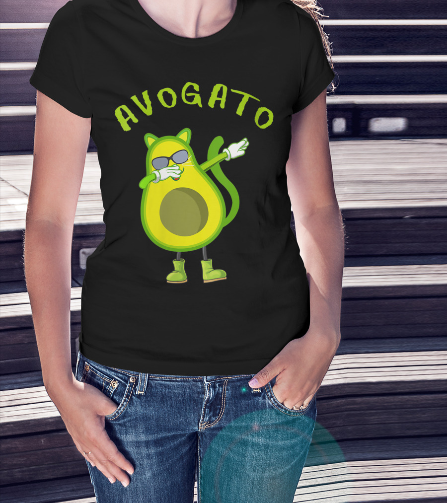 Avogato Cool Avocado Cat Dabbing T-Shirt