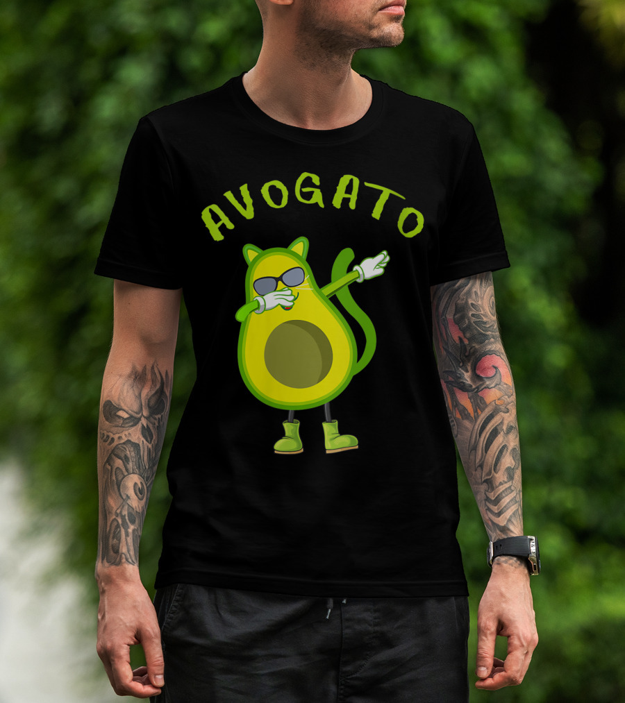 Avogato Cool Avocado Cat Dabbing T-Shirt