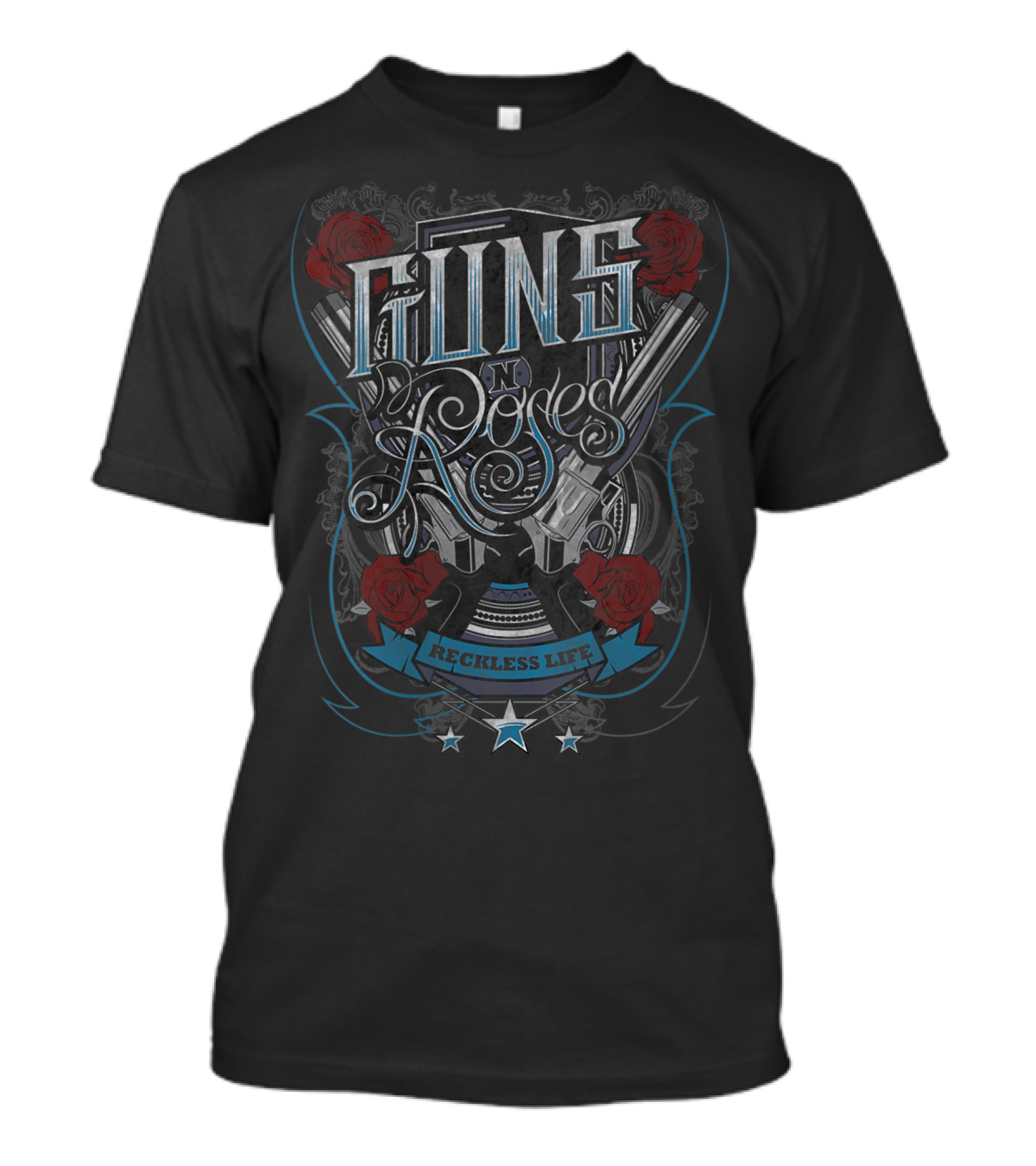 Guns N' Roses Reckless Life Revolvers And Roses T-Shirt