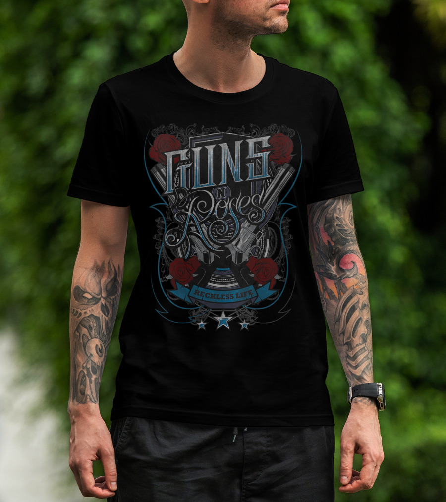Guns N' Roses Reckless Life Revolvers And Roses T-Shirt