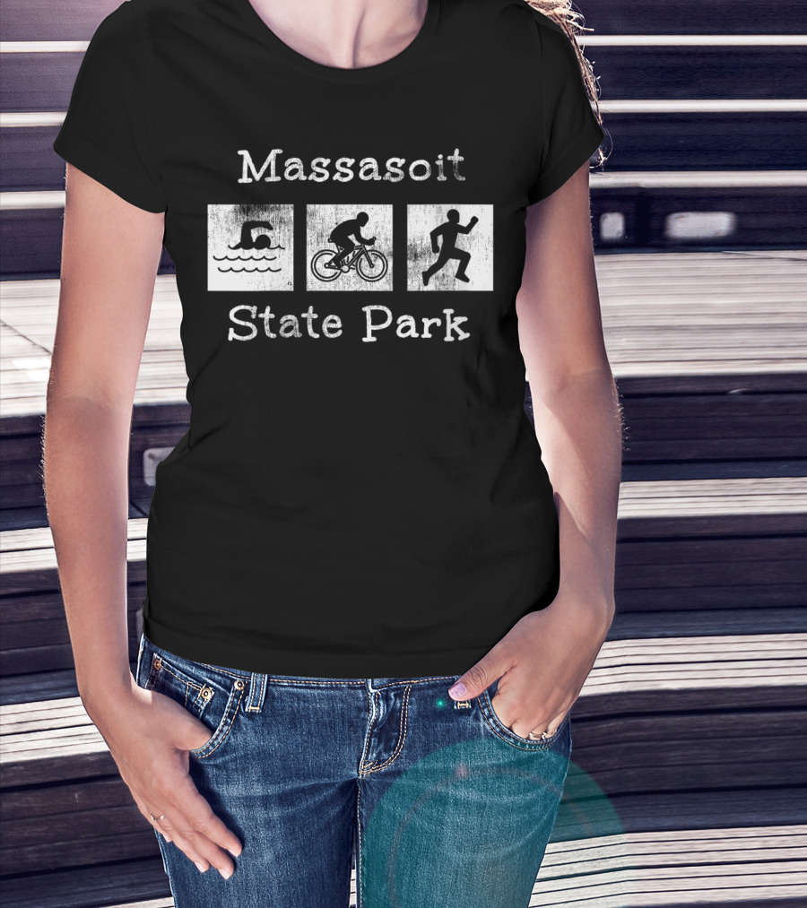Massasoit State Park Swim Bike Run Massachusetts T-Shirt