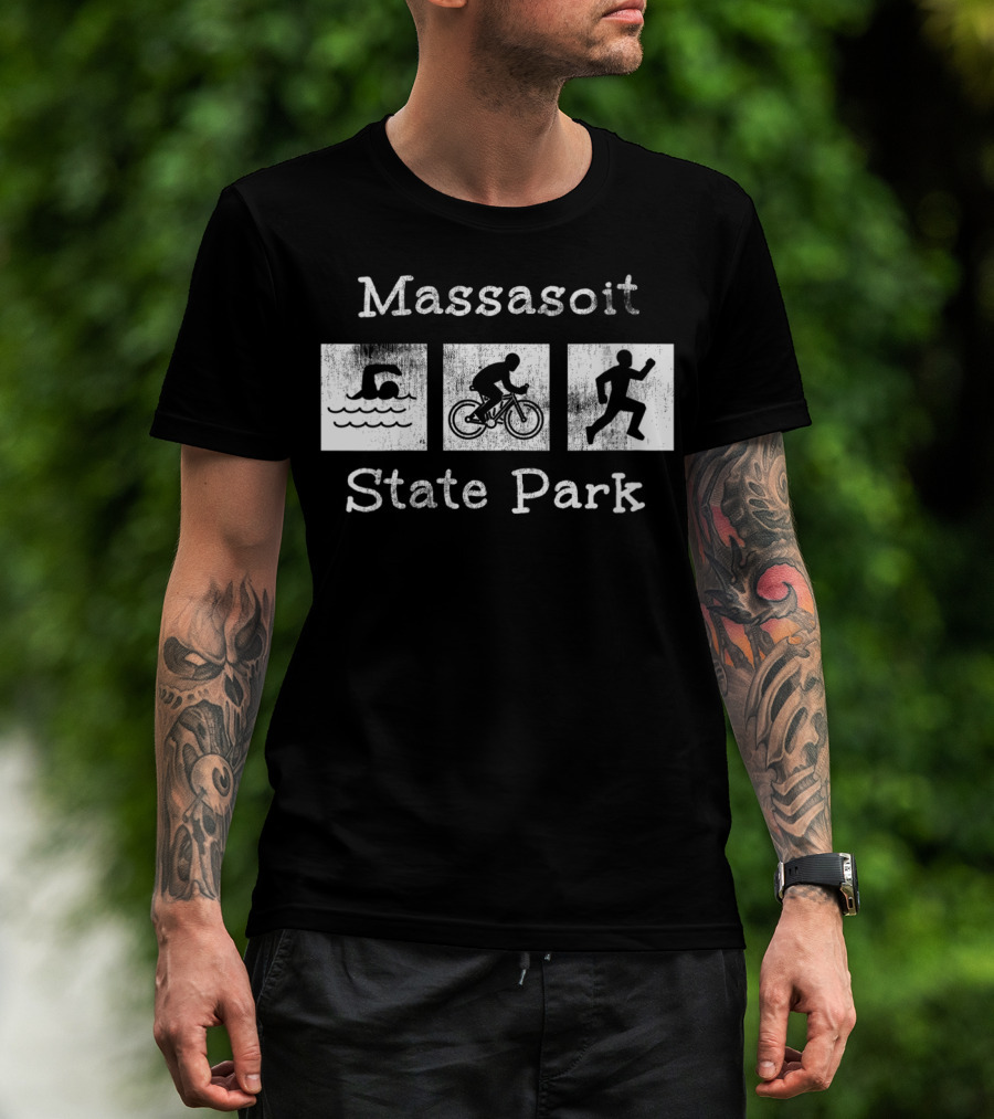 Massasoit State Park Swim Bike Run Massachusetts T-Shirt