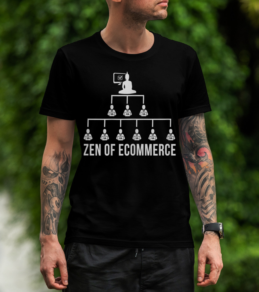 Zen Of Ecommerce VA Hierarchy Buddha Icon Checkmark T-Shirt