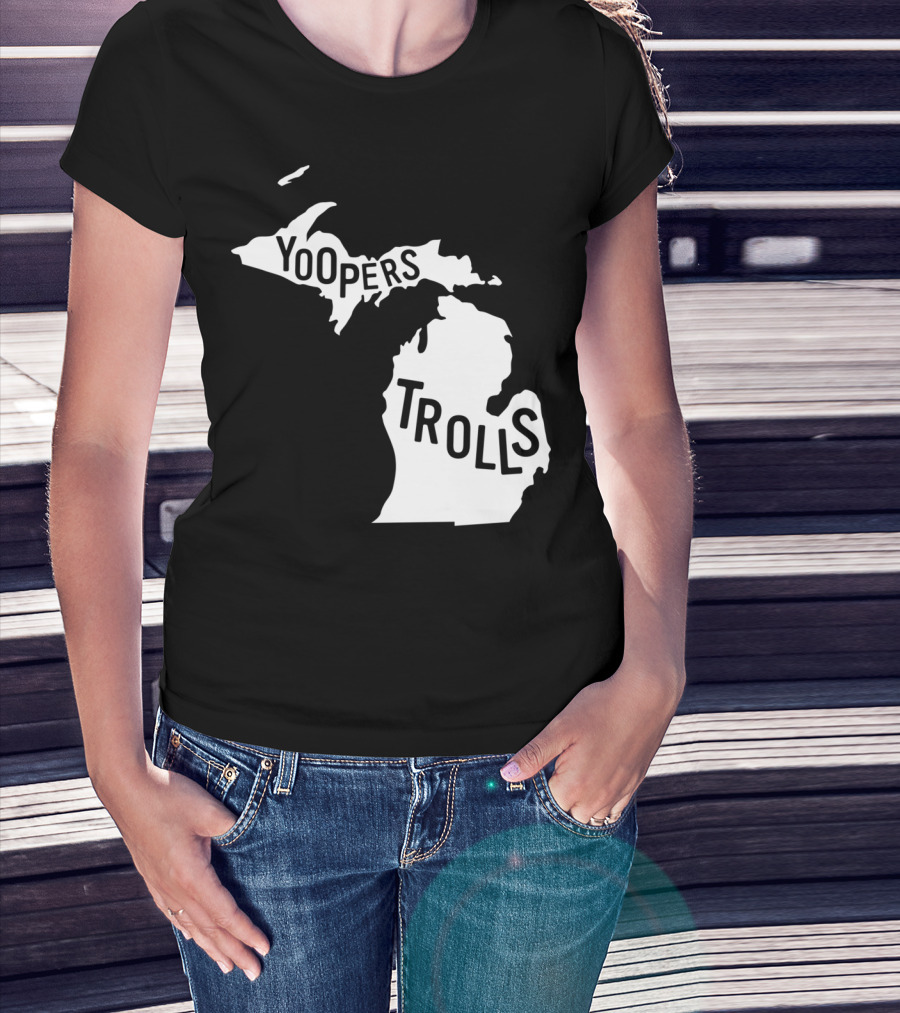 Yoopers Trolls Upper Peninsula Michigan Map T-Shirt
