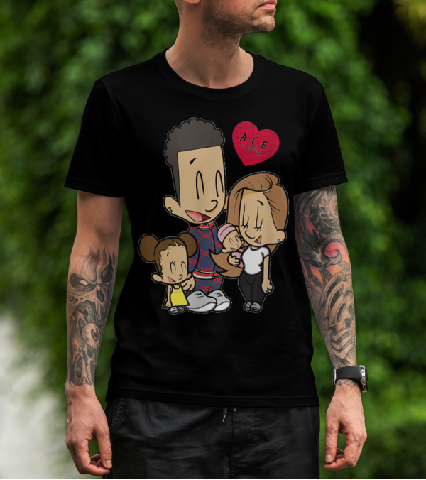 ACE Cartoon Family Merch Heart T-Shirt