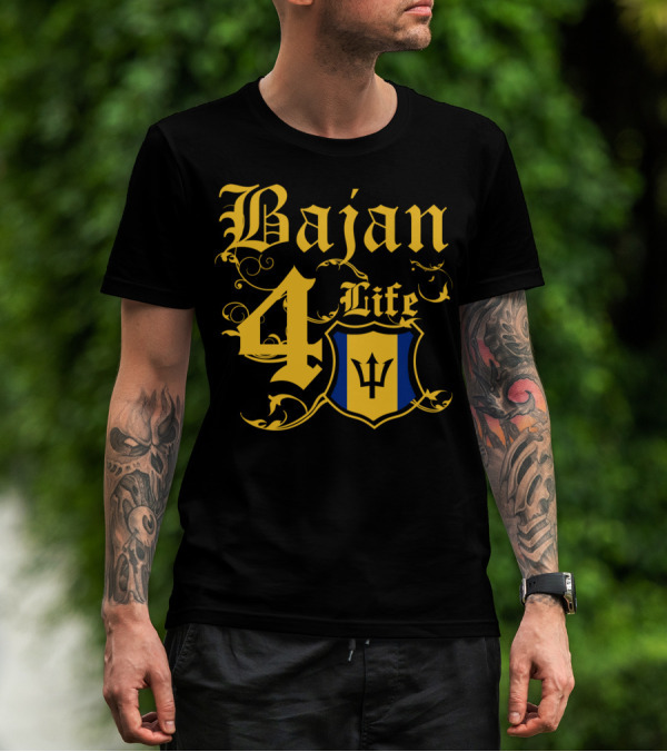 Bajan 4 Life Barbados Flag T-Shirt