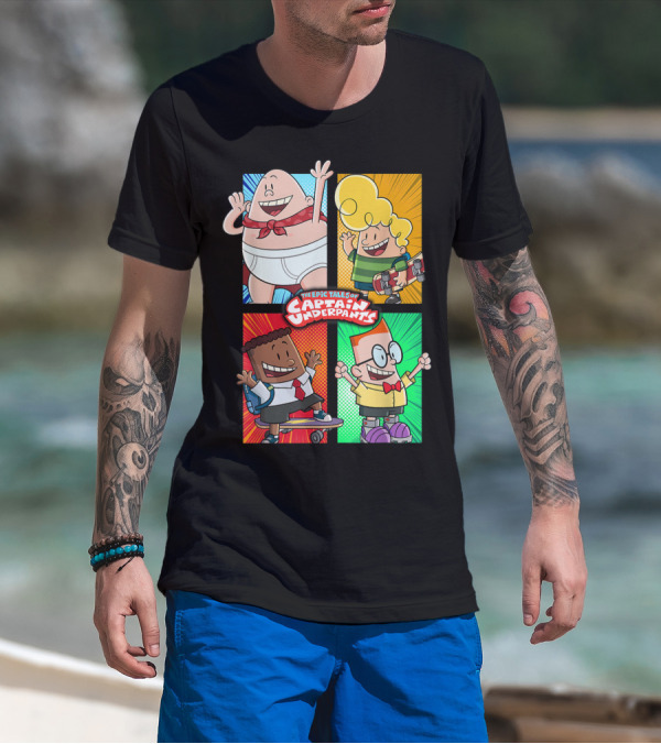 The Epic Tales Of Captain Underpants Cartoon Characters Quartet T-Shirt