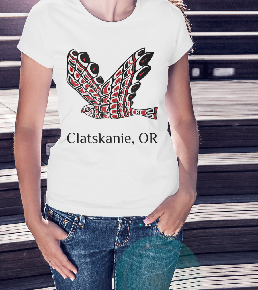 Clatskanie OR Red Tail Hawk Native T-Shirt