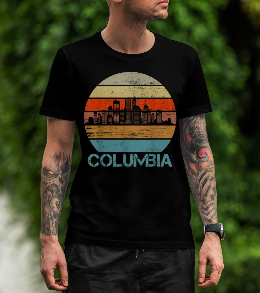 Columbia City Retro Vintage Skyline T-Shirt