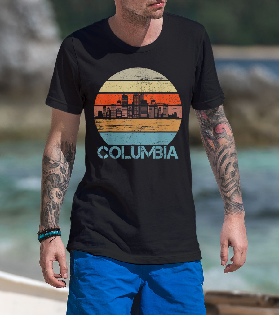 Columbia City Retro Vintage Skyline T-Shirt