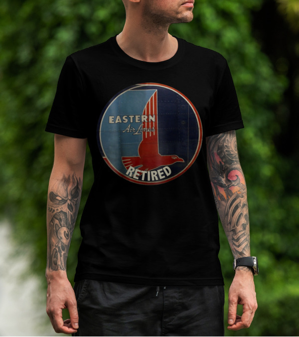 Eastern Air Lines Retired Vintage Logo Red And Blue Eagle Emblem T-Shirt
