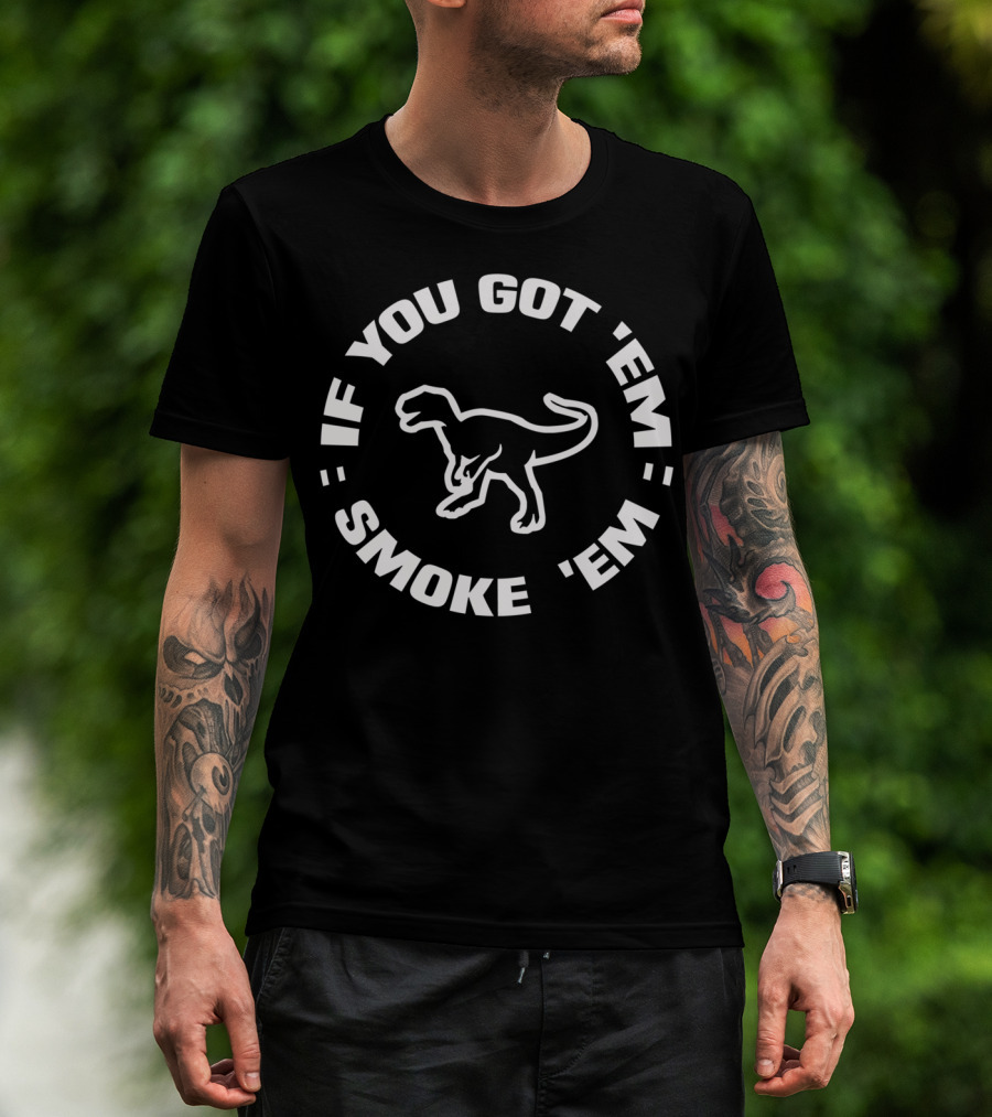 If You Got 'Em Smoke 'Em Bbq Smoker Dino Pitmaster Dad T-Shirt