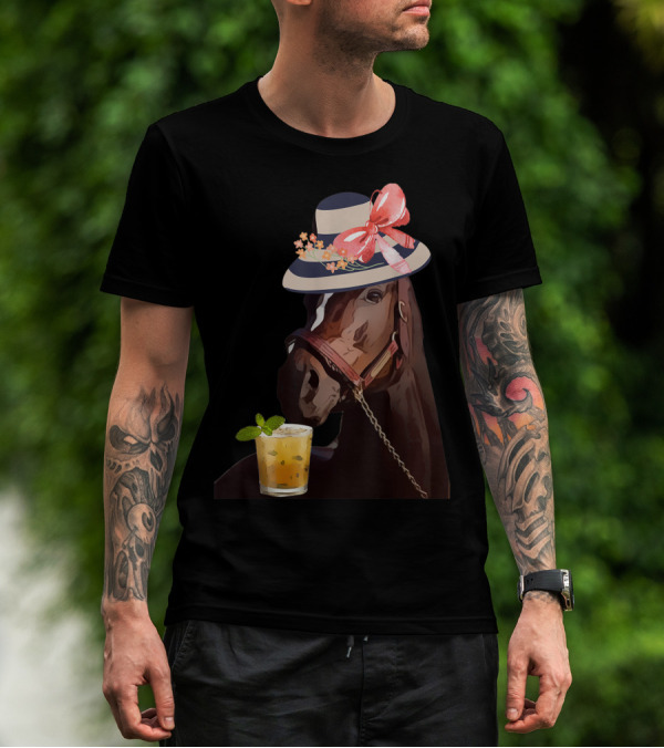Dapper Horse With Hat And Mint Julep At Funny Derby Party T-Shirt