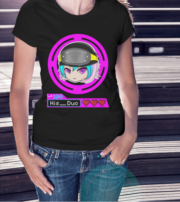 Lvl 100 His Duo Gamer Couples Hearts T-Shirt