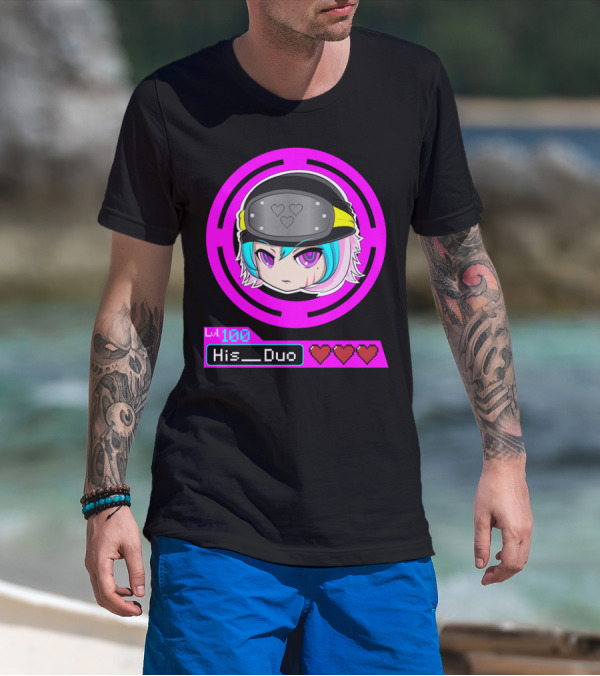 Lvl 100 His Duo Gamer Couples Hearts T-Shirt