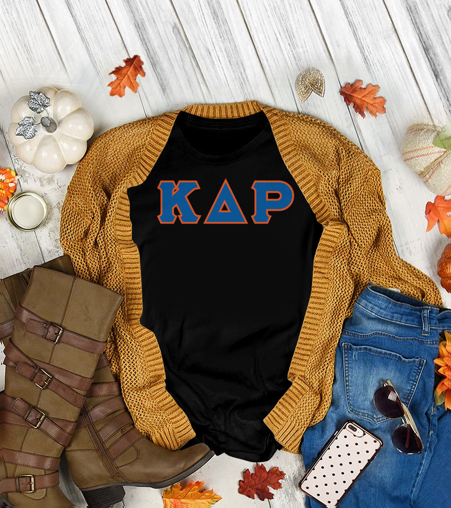 Kappa Delta Rho Greek Letters Blue and Orange T-Shirt