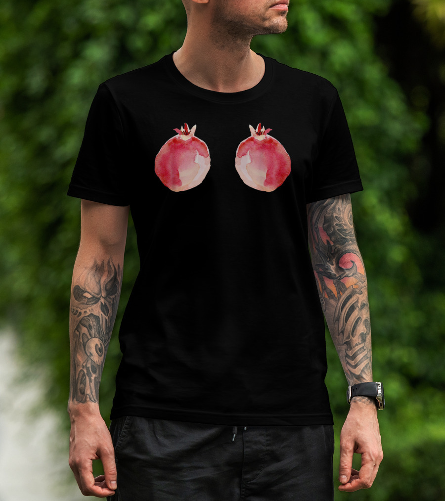 Hanging Pomegranates Watercolor Duo T-Shirt