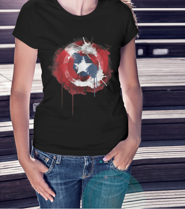 Captain America Avengers Shield Marvel Iconic Emblem T-Shirt