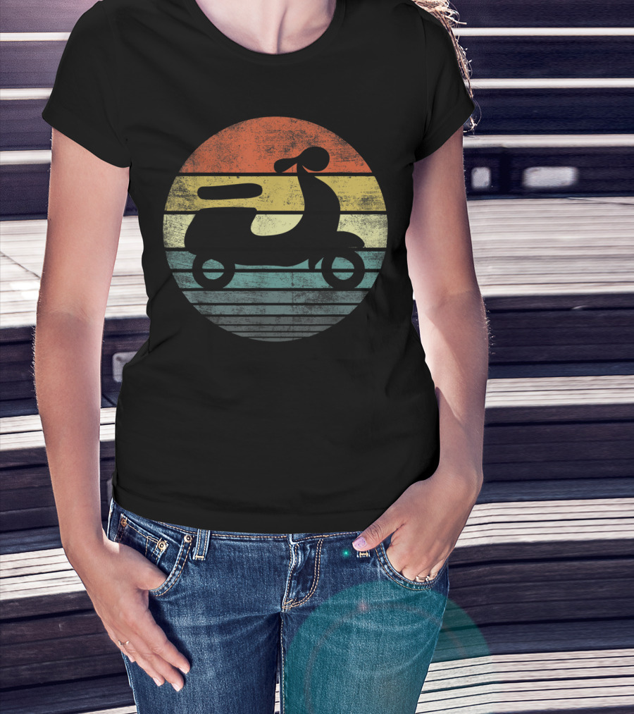 Scooter Driver Retro Sunset Vintage T-Shirt