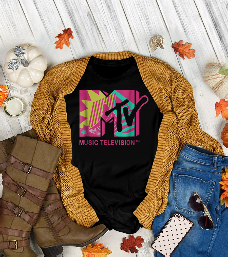 MTV Music Television Retro Pink and Teal T-Shirt