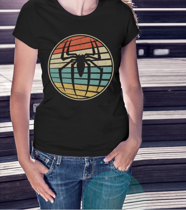 Cute Spider Retro Vintage 70s 80s Circle 8E T-Shirt