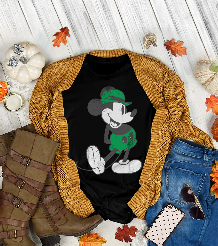 Disney Mickey Mouse Classic Green St. Patrick's Day Edition T-Shirt