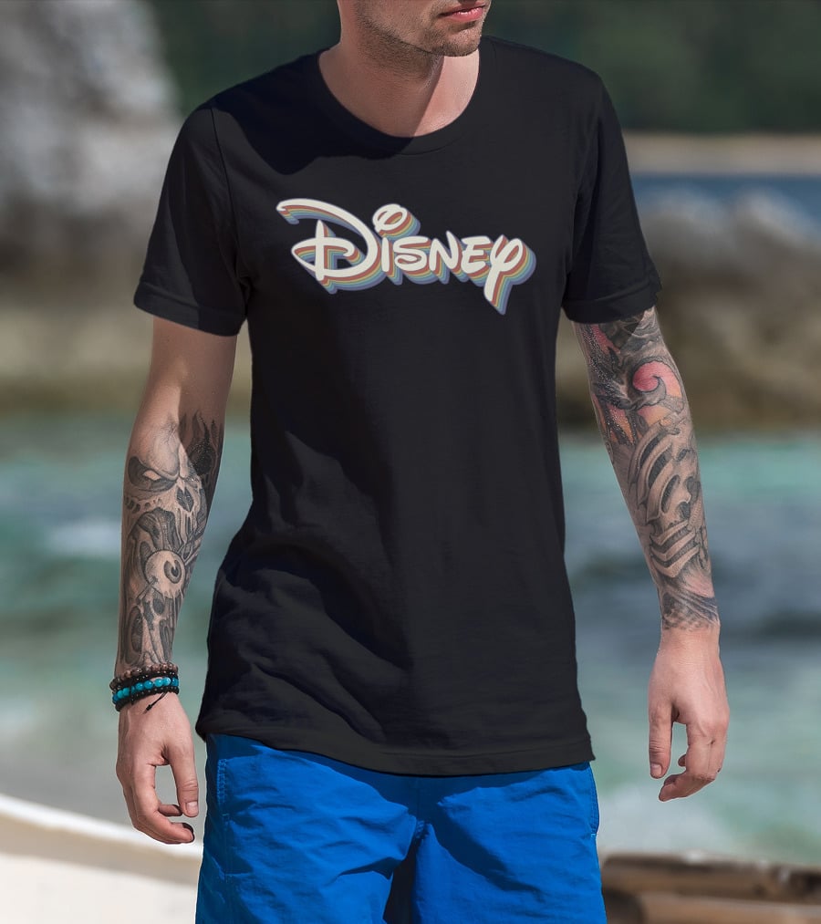 Disney Logo Retro Rainbow T-Shirt