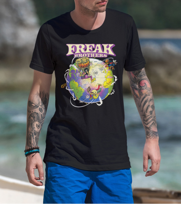 Freak Brothers World Adventures With Cartoon Characters T-Shirt