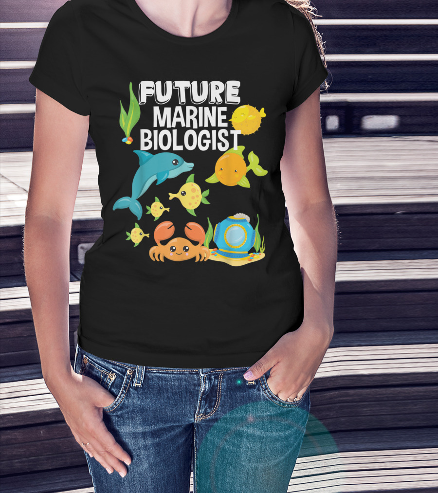 Future Marine Biologist Sea Lover Fish Sharks Ocean Adventure T-Shirt