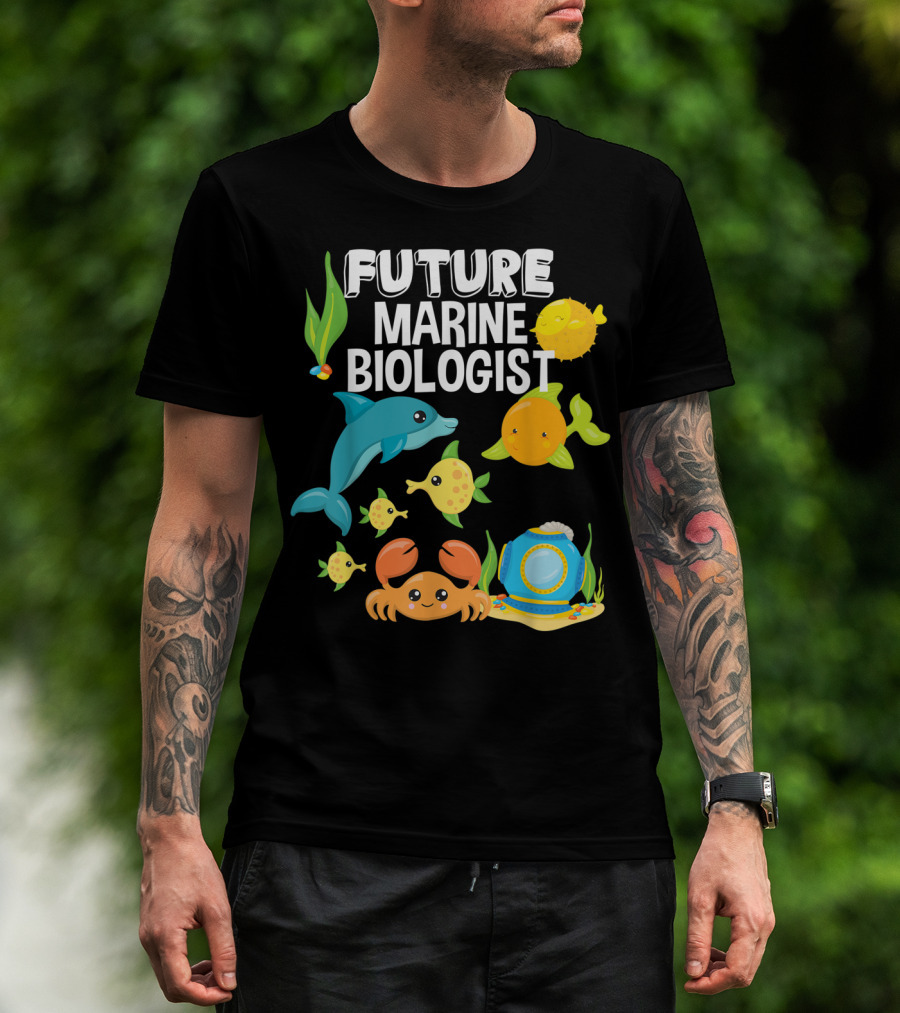 Future Marine Biologist Sea Lover Fish Sharks Ocean Adventure T-Shirt