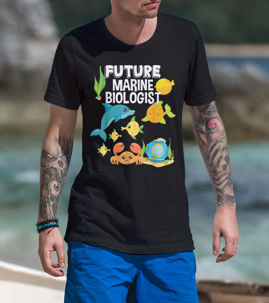 Future Marine Biologist Sea Lover Fish Sharks Ocean Adventure T-Shirt
