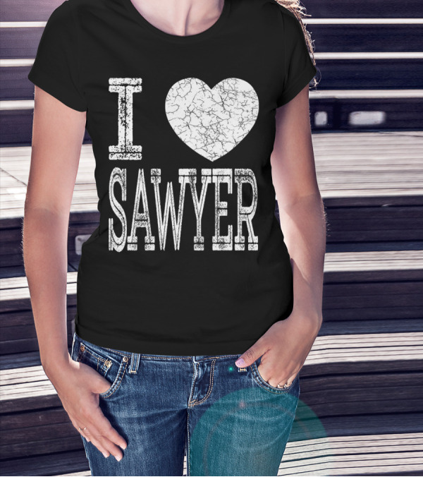 I Love Sawyer Valentine Boyfriend Son Husband Heart T-Shirt