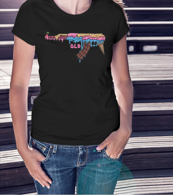 GLD Melting Ice Cream AK-47 Cone T-Shirt