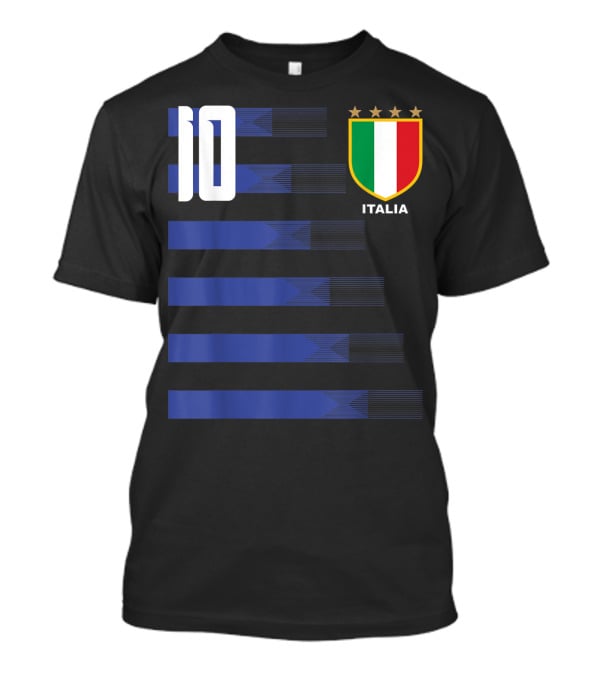 Italia Calcio Soccer Shirt Italian Flag Icon Number 10 T-Shirt