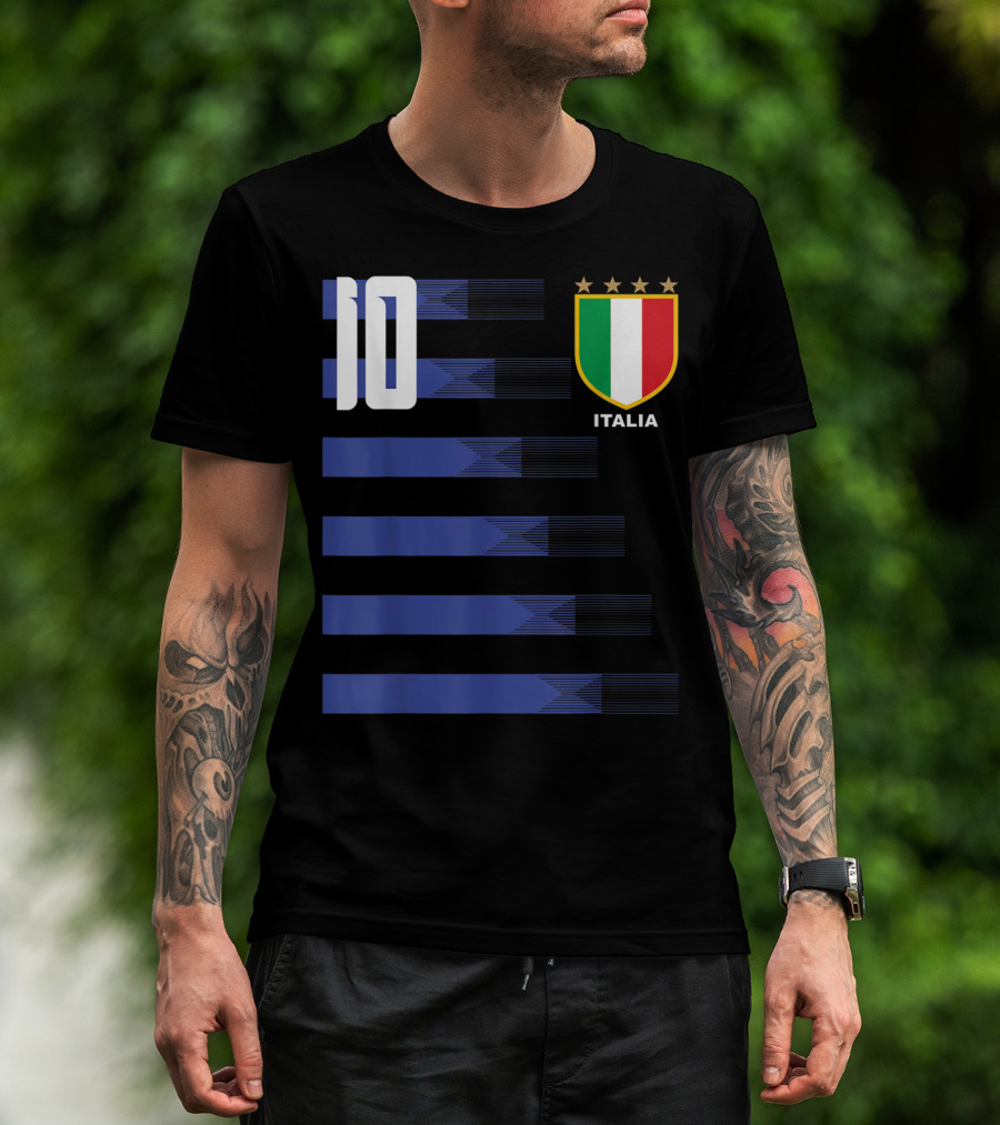 Italia Calcio Soccer Shirt Italian Flag Icon Number 10 T-Shirt