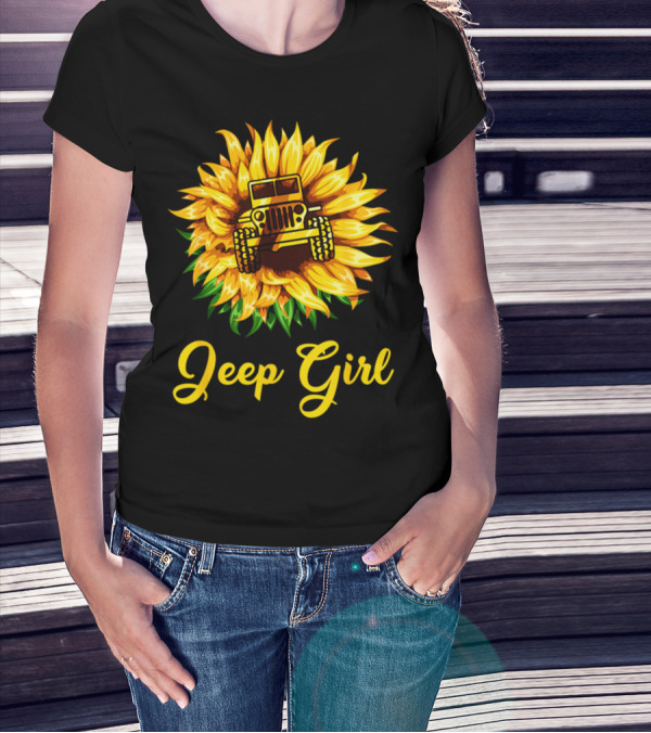 Jeep Girl Sunflower Adventure T-Shirt