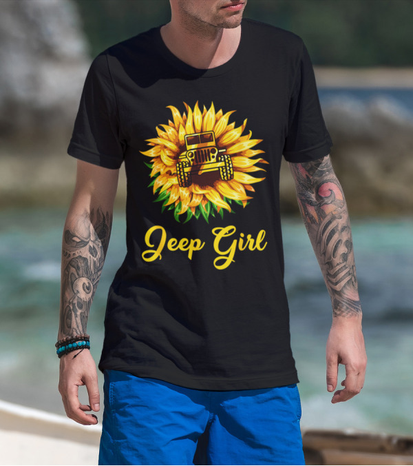Jeep Girl Sunflower Adventure T-Shirt